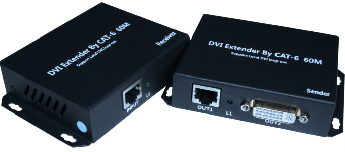 επαναλήπτης διαλυτικών χρώματος 3G 60M DVI πέρα από τον ενιαίο τοπικό HDMI βρόχο 5E/6 γατών έξω