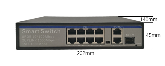8 2 τυποποιημένο καλώδιο δικτύων διακοπτών Cat5/5e/6 σημείου εισόδου Ethernet λιμένων Gigabit με 1 λιμένα SFP