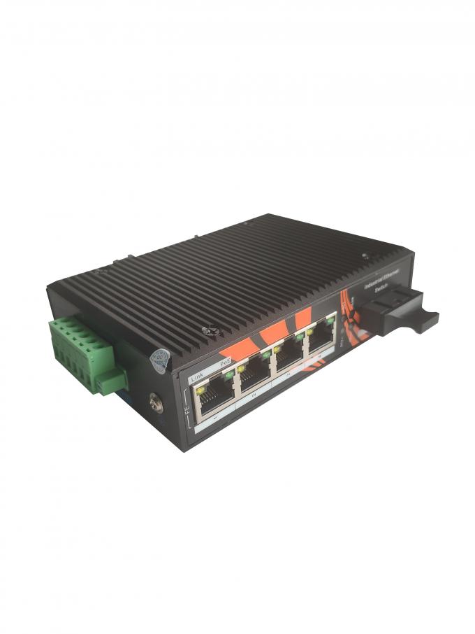 Αντιστατικός διακόπτης 10/100M Ethernet 4 λιμένων βιομηχανικός με 1 λιμένα 24V ινών Sc